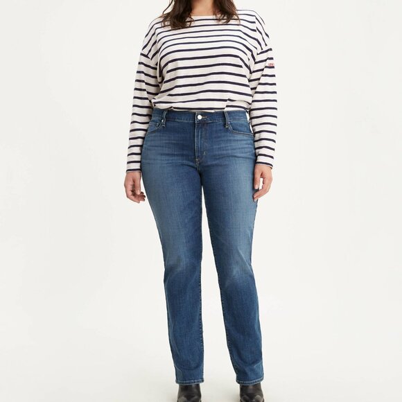 LEVI'S Women's 414 Blue Relaxed Straight Leg Jeans Classic Style 32 - Picture 1 of 6